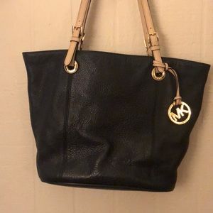 Michael Kors Black Leather Tote Purse